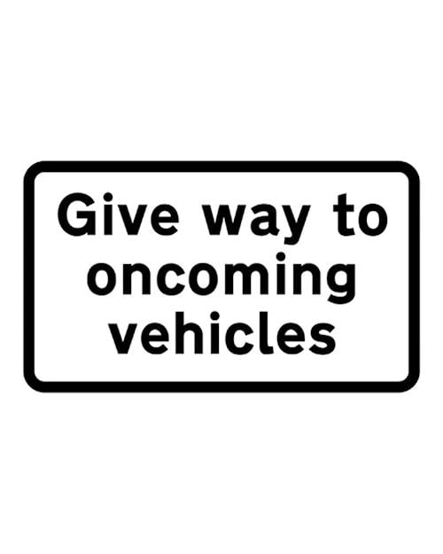 Quickfit Give Way To Oncoming Vehicles Supplementary Plate (face only)